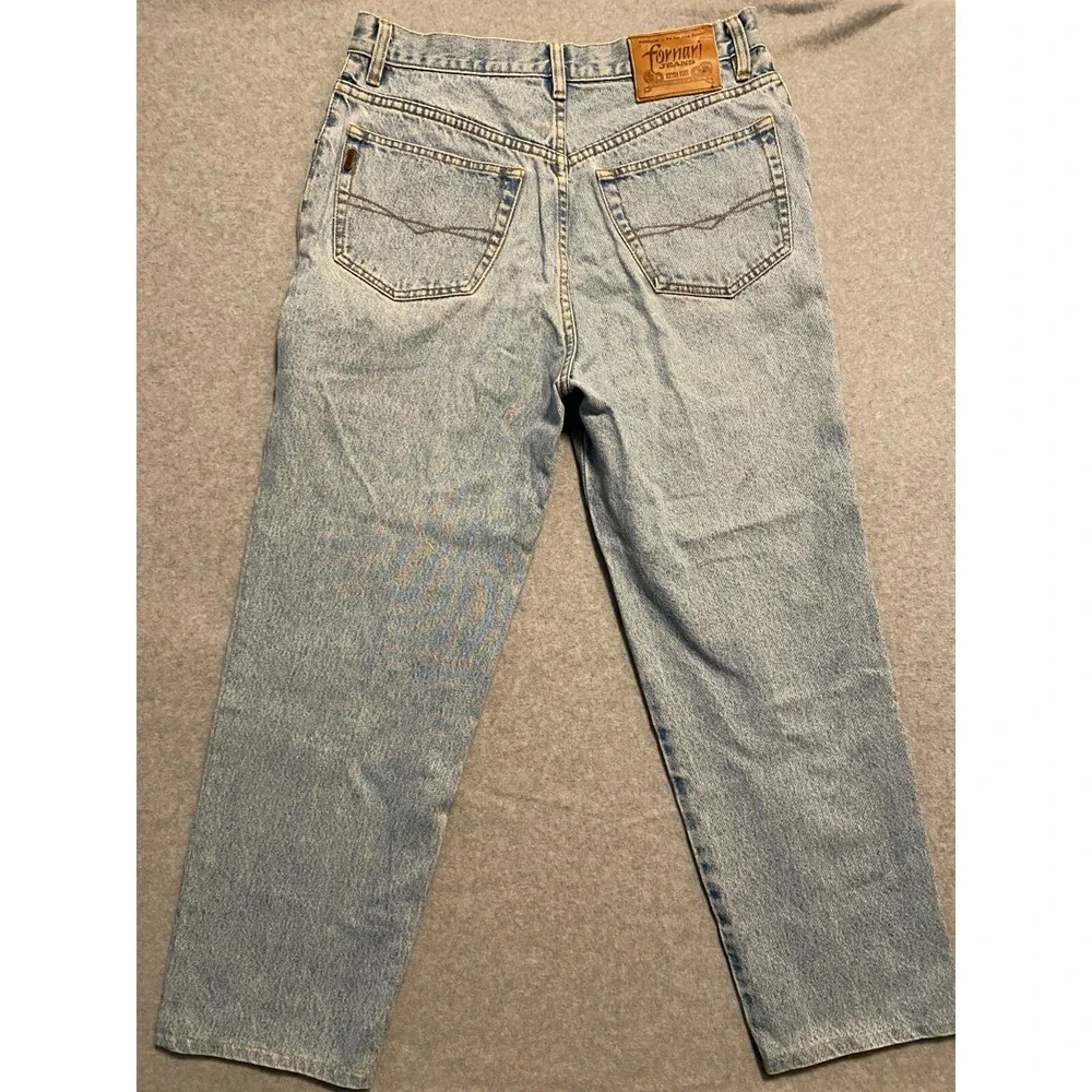 Vintage Fornari Jeans Womens 28 Blue Light Wash Denim 90s Italian Hi Rise Cotton - Picture 10 of 16